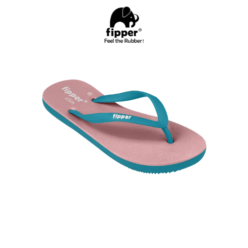 FIPPER SLIM BROWN (THATCH)/TEAL - sandal jepit wanita