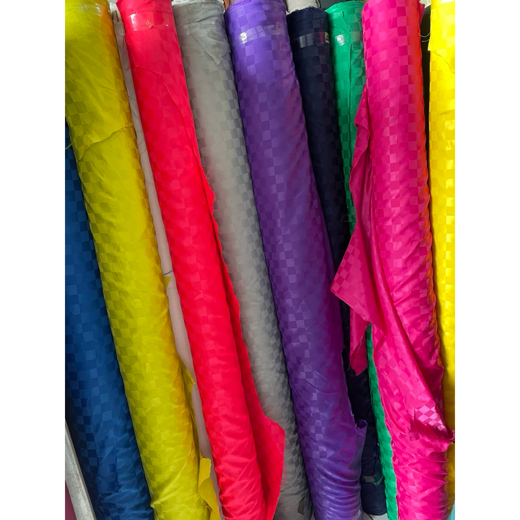 kain parasut puma serat kotak kota cocok untu jaket tas dll