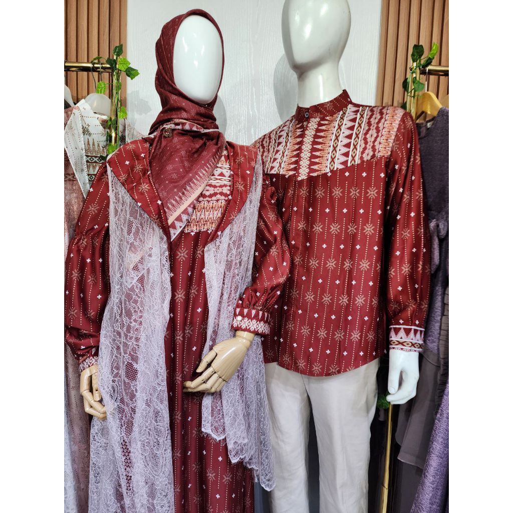 Savier & Saviera by Attin -Erzet/couple gamis Koko/gamis motif Nusantara/gamis cantik