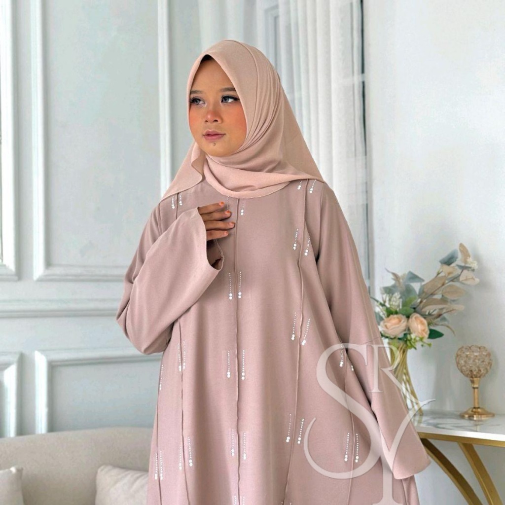 Rizkia Abaya Simple Elegant Gamis Abaya Kekinian By Syarah Collections Pasti Promo