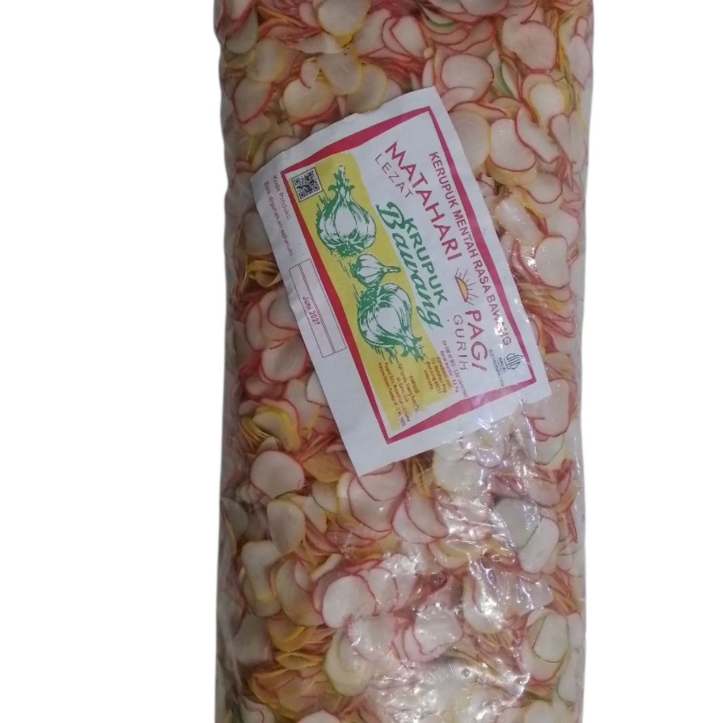 Krupuk bawang mentah matahari pagi