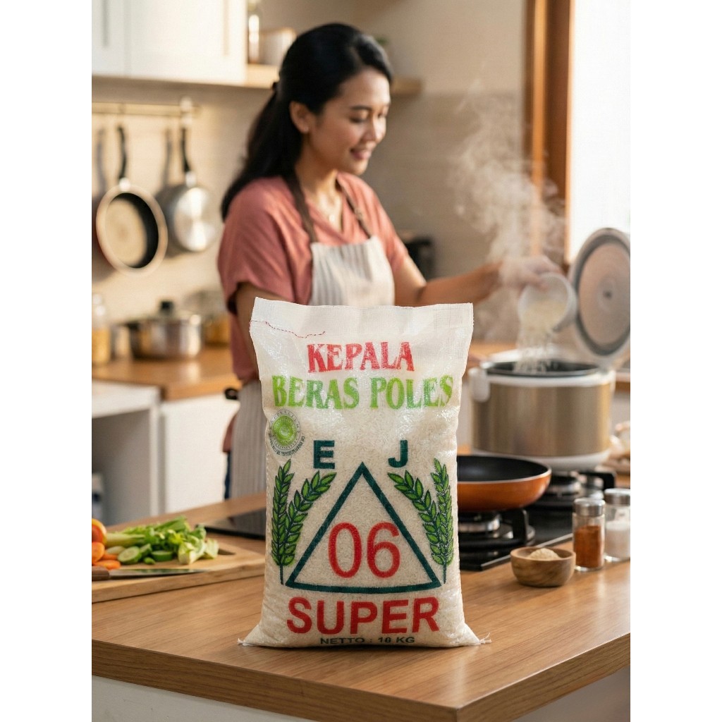 Beras Premium 06 Super 10KG - Tekstur Nasi Pulen Putih & Bersih - Beras 10 Kilo Kualitas Super Tanpa
