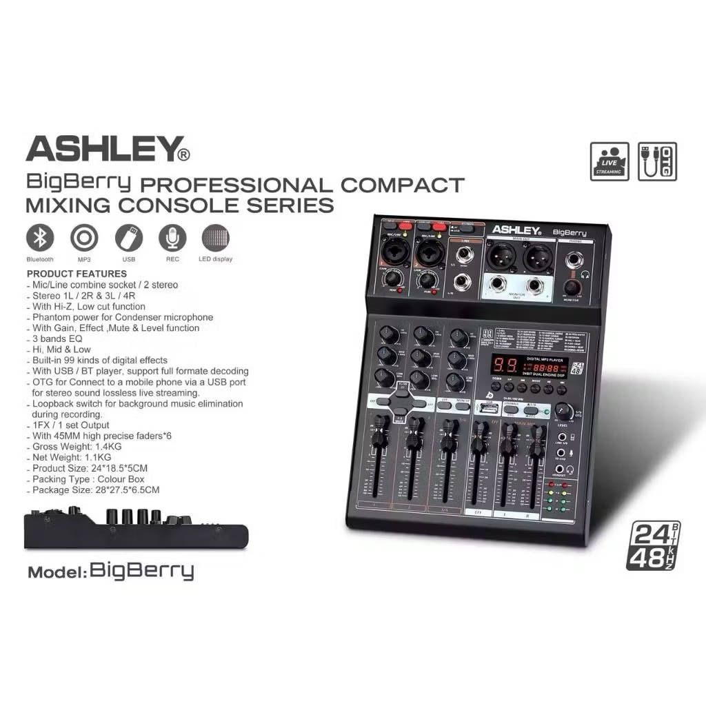 Ashley BIGBERRY original mixer 4 channel Ashley