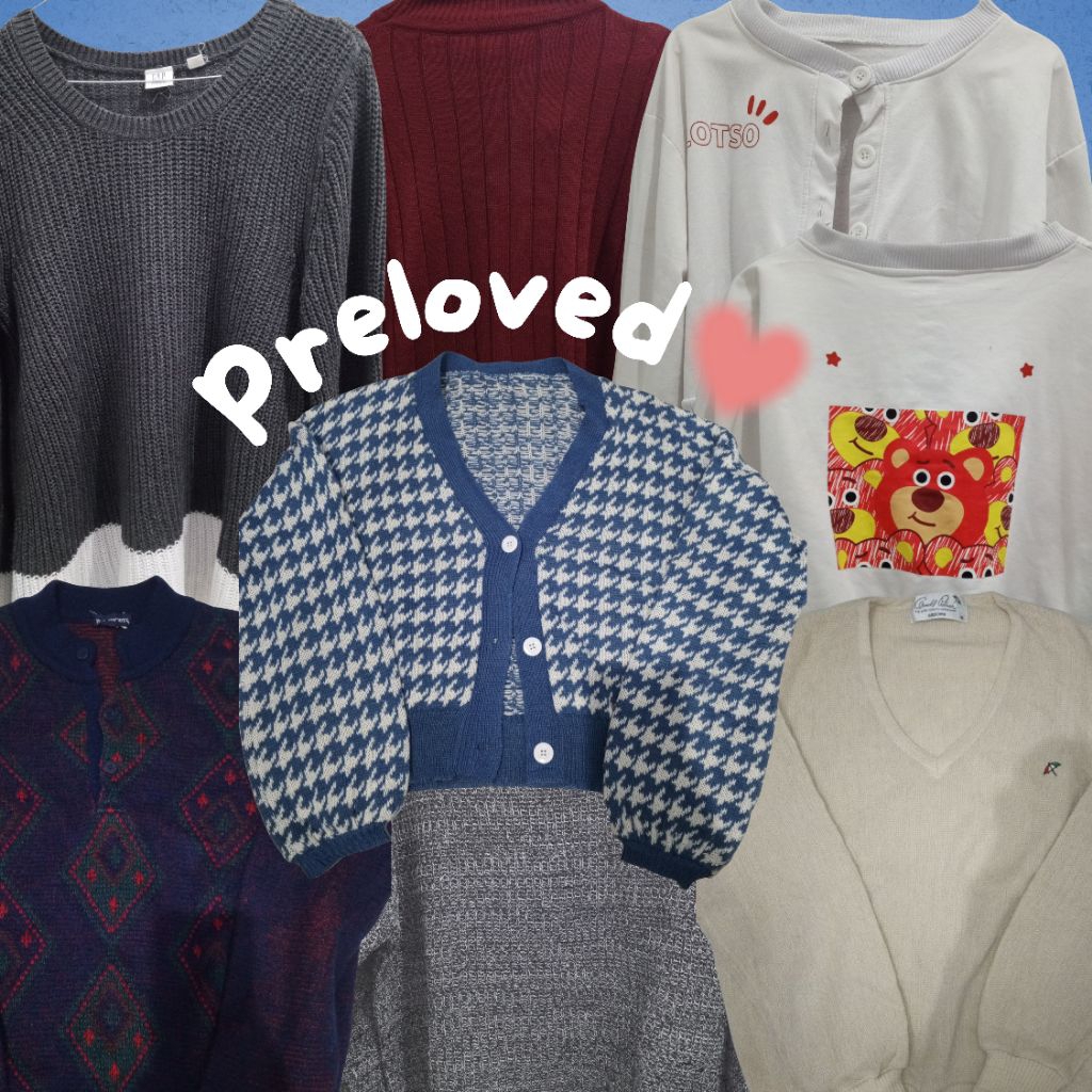 [Preloved] Cardigan Sweater Half button Hoodie brand topten gap arnold palmer rajut tweed lotso vest