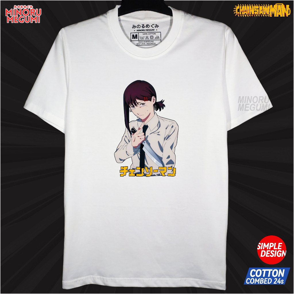 [Minoru Megumi] Kaos T-Shirt Anime CHAINSAWMAN - Cover Kobeni Knife - Kaos Waifu - Kaos Chainsawman