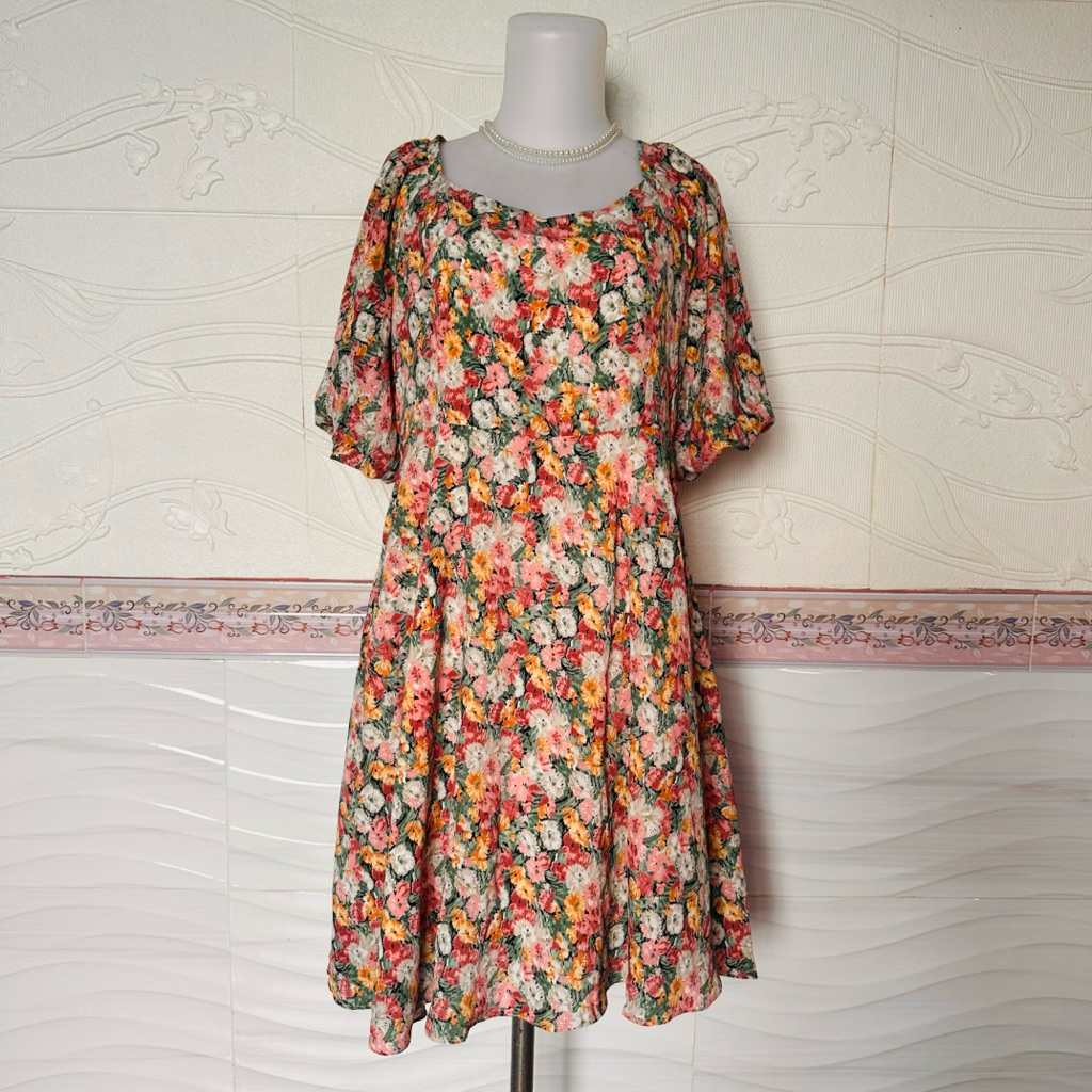 Sage bunga pink dress bumil natal