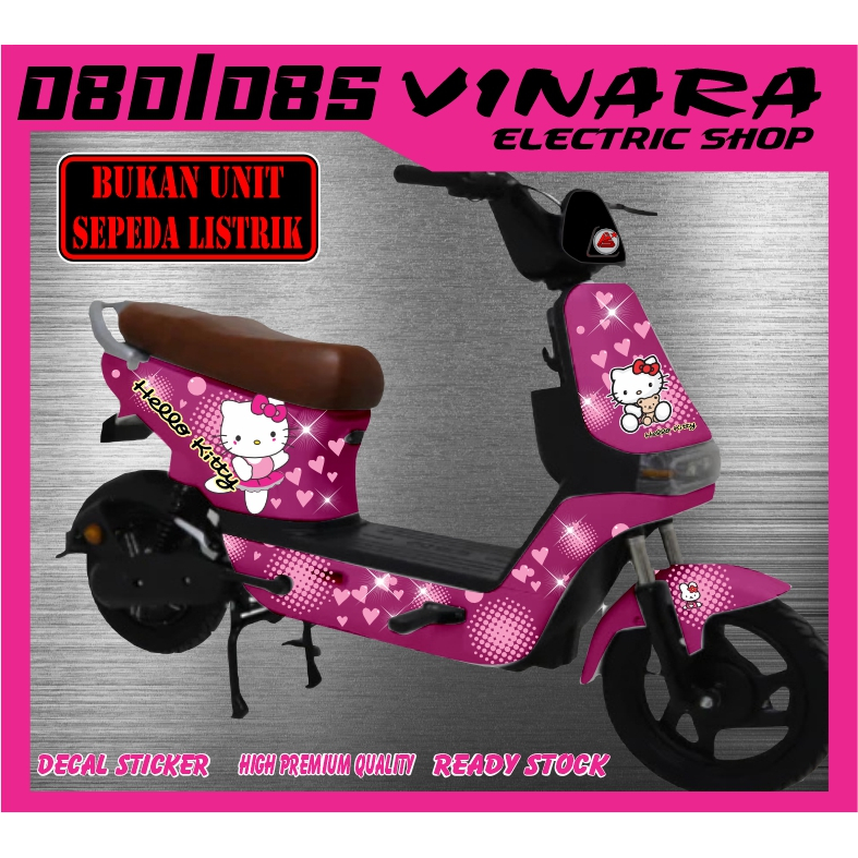 uwinfly D8D kitty-Uwinfly D8D/D8S -sticker decal untuk sepeda listrik motif hello kitty untuk selis 