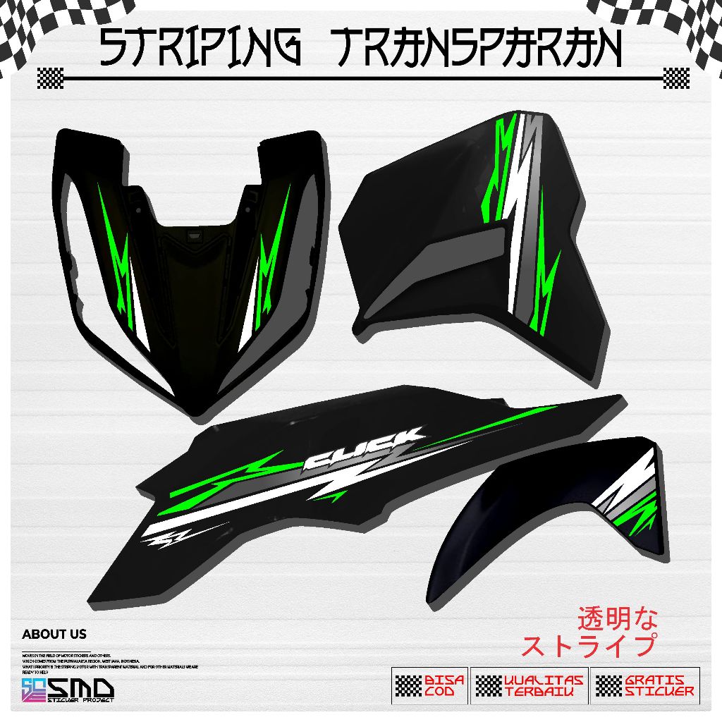 STRIPING TRANSPARAN UV MOTIF BINTANG KEREN STRIP VARIO LED GEN 2