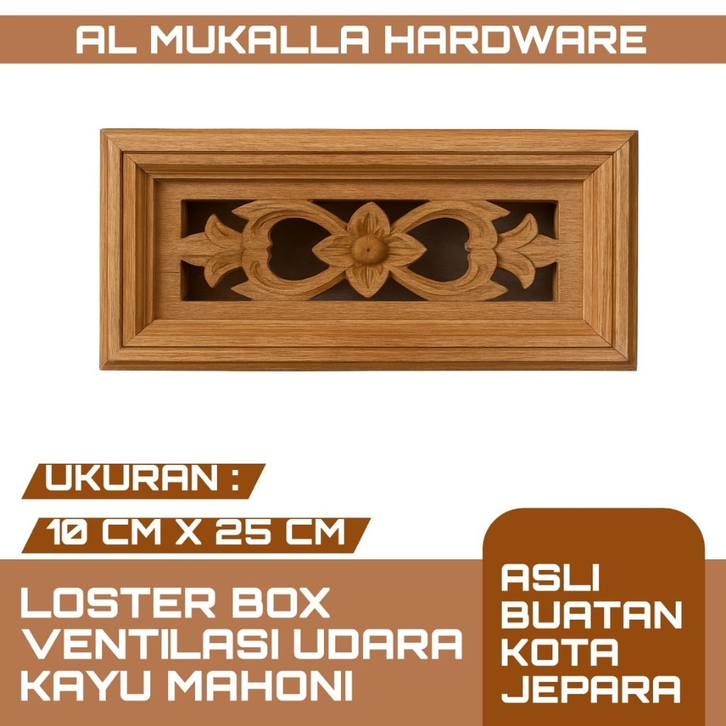 Loster Box Kayu Mahoni 10 X 25 Asli Jepara | Ventilasi Udara Kayu Mahoni