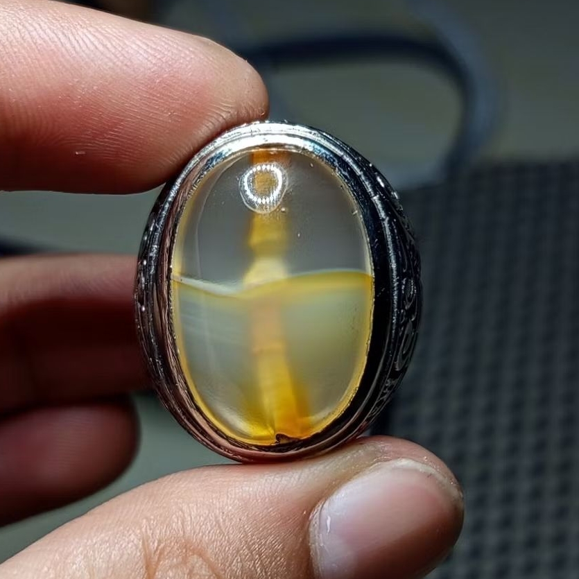 Cincin Batu Akik Sodo Tapak Jalak Combong