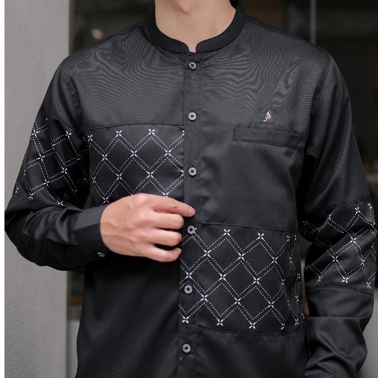 Alanza - Kemko Pria Arkanza Lengan Panjang - Hitam