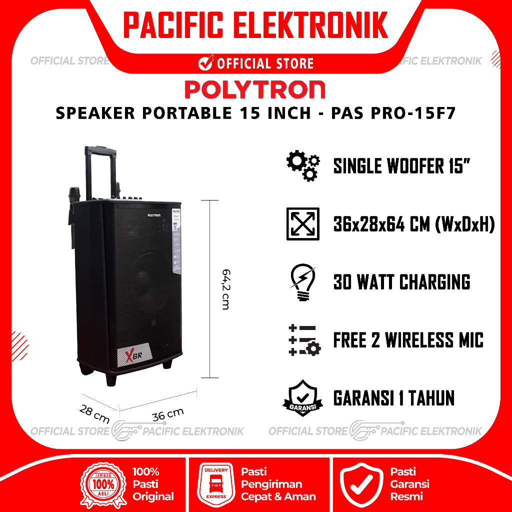 Speaker Trolley Polytron 15inch PAS PRO15F7