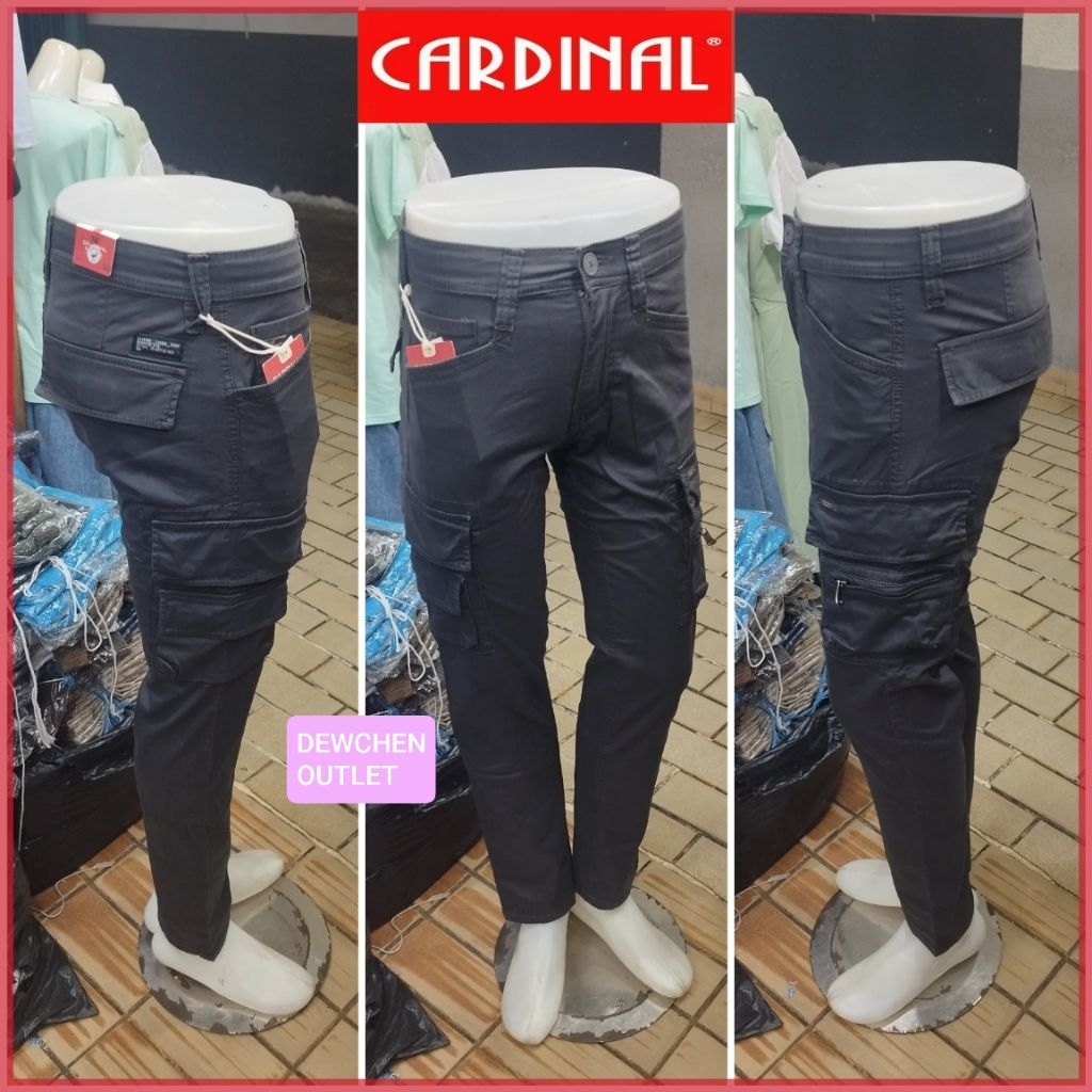 CELANA PANJANG CARGO TACTICAL CARDINAL POLA SKINNY FIT UKURAN 27-38