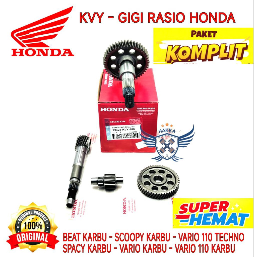 KVY GIGI RASIO KOMPLIT ASLI HONDA BEAT KARBU, GIGI RASIO KOMPLIT ASLI HONDA VARIO KARBU,GIGI RASIO K
