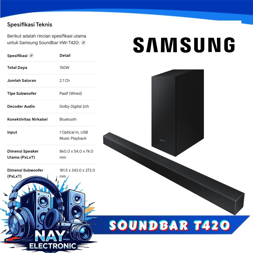 SAMSUNG Soundbar HW-T420/HW-T420/XD