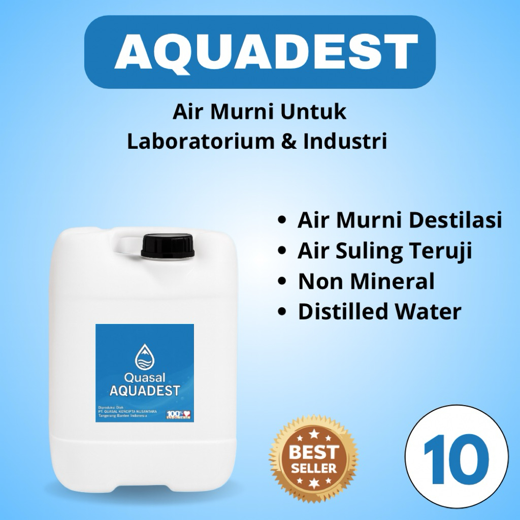 Aquadest / Aquadest Distilled Water / Air Suling 10 Liter