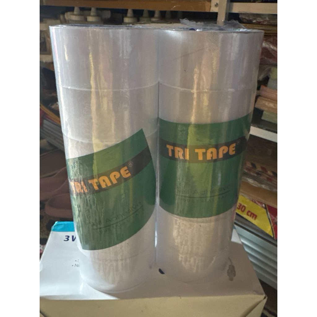 Lakban Bening TRI Tape - Lakban Packing Super Kuat warna putih