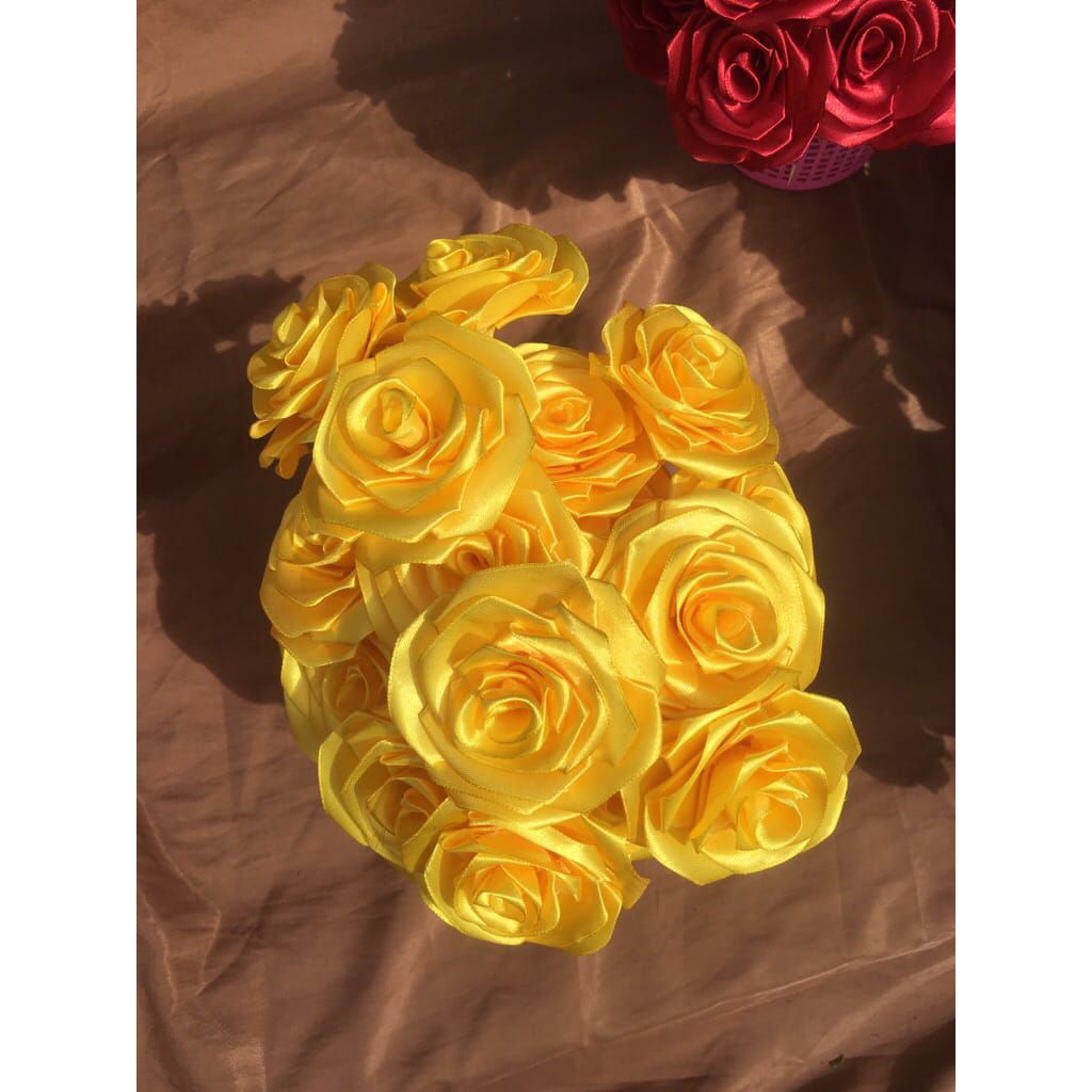 BUNGA PITA SATIN/PITA SATIN GLITER/BUNGA MAWAR SATIN GLITER/bunga mawar