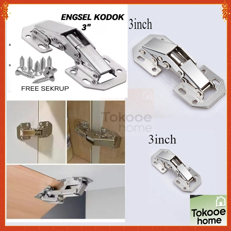 Engsel Sendok Kodok Mini Engsel kodok 3inch engsel pintu engsel cendela/Dilengkapi dengan sekrup