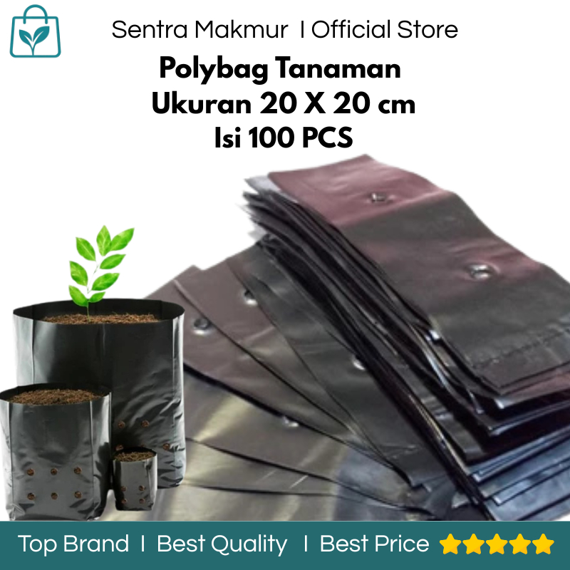 Polybag Tanaman Kecil Ukuran 20X20 cm Isi 100 PCS - Polybag Kecil Untuk Bibit Ukuran 20X20 cm Isi 10
