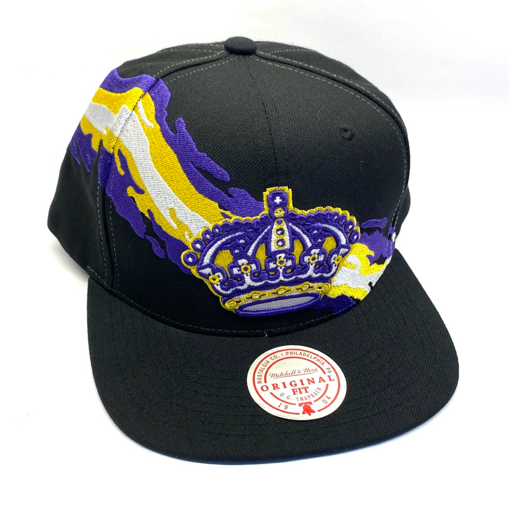 Topi Mitchell and Ness Original NHL Los Angeles Kings Paint Brush Vintage Hockey Collection Black