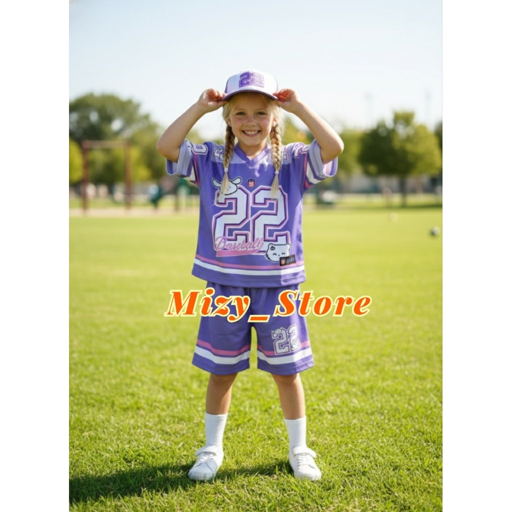 Setcel Jersey anak perempuan 3-8 tahun