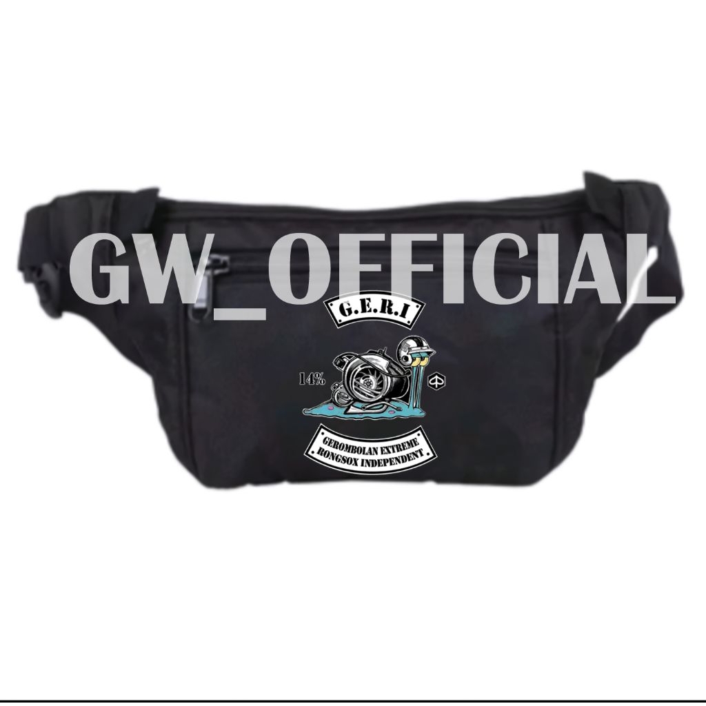 Tas Slempang Waistbag Vespa GERI Gerombolan Extreme Rongsox Independent/ Tas vespa Piaggio/ tas vira