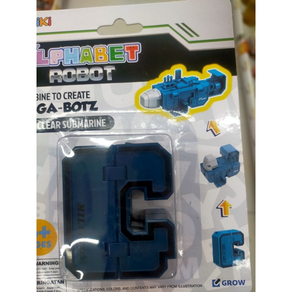 satu set wiki alphabet robot seri transportation isi 7 pcs