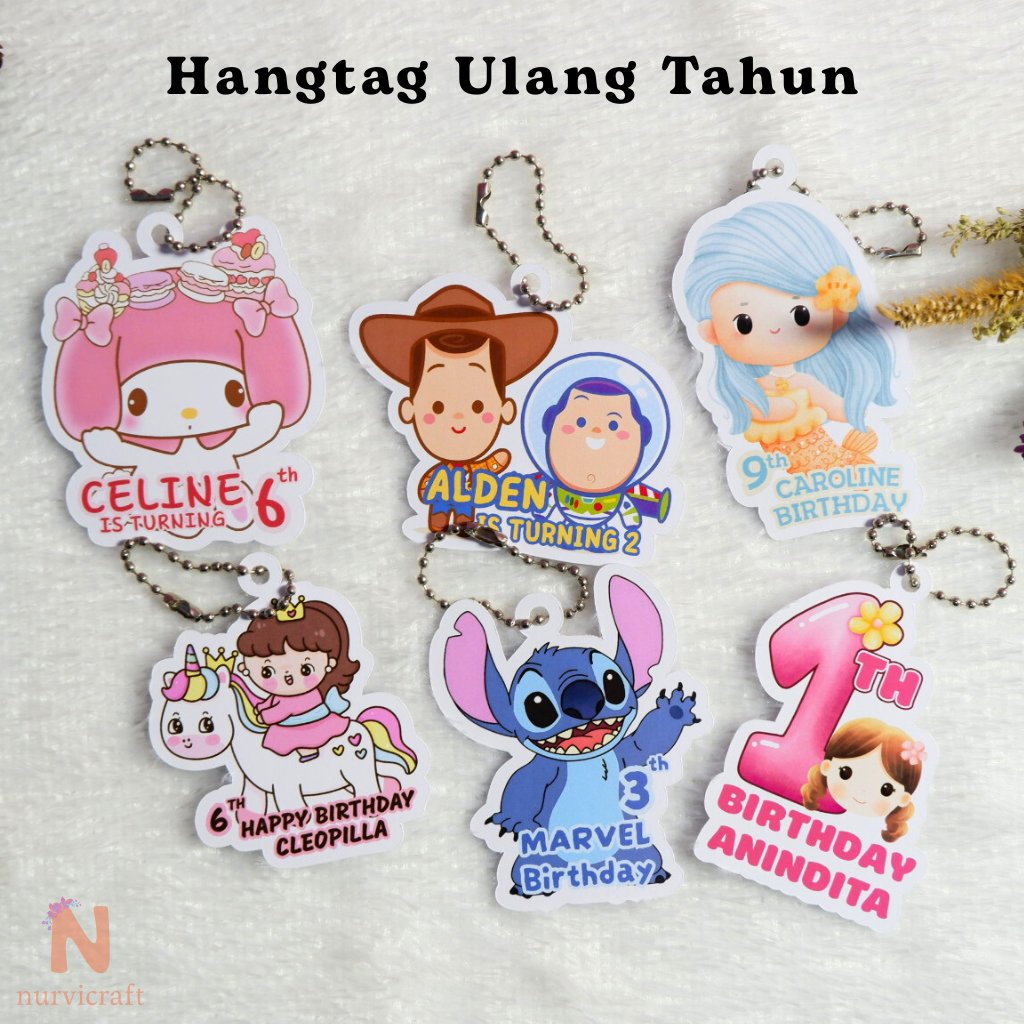 Hang Tag Ulang Tahun Anak/Birthday Hang Tag/Hang Tag Custom/Hang Tag Happy Birthday/Hangtag Ulang Ta