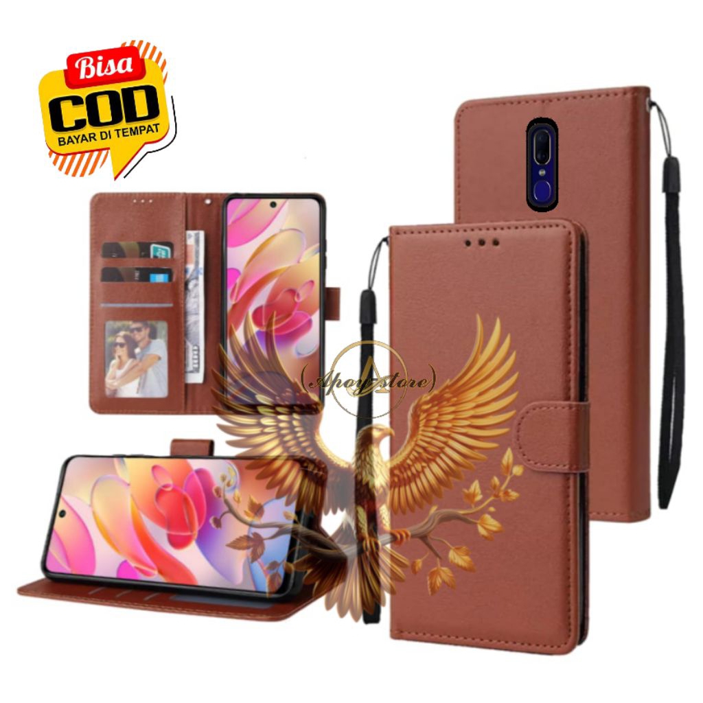 CASE HP OPPO F11 - CASING DOMPET-FLIP LEATHER-SARUNG HP