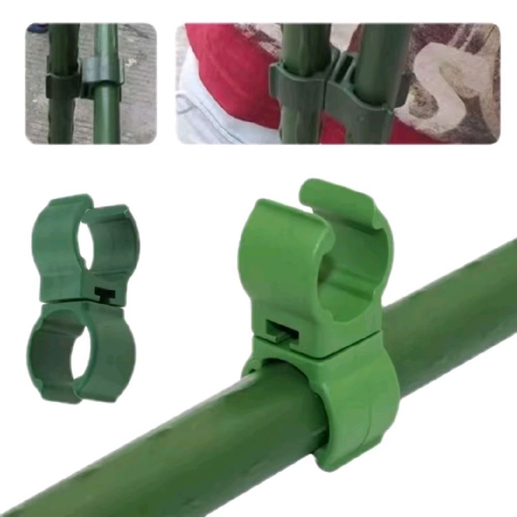 10 Pcs Klem Ajir 11mm Penyambung Ajir TANAMAN Modern Diameter 11mm 16mm  Kacang Plastik