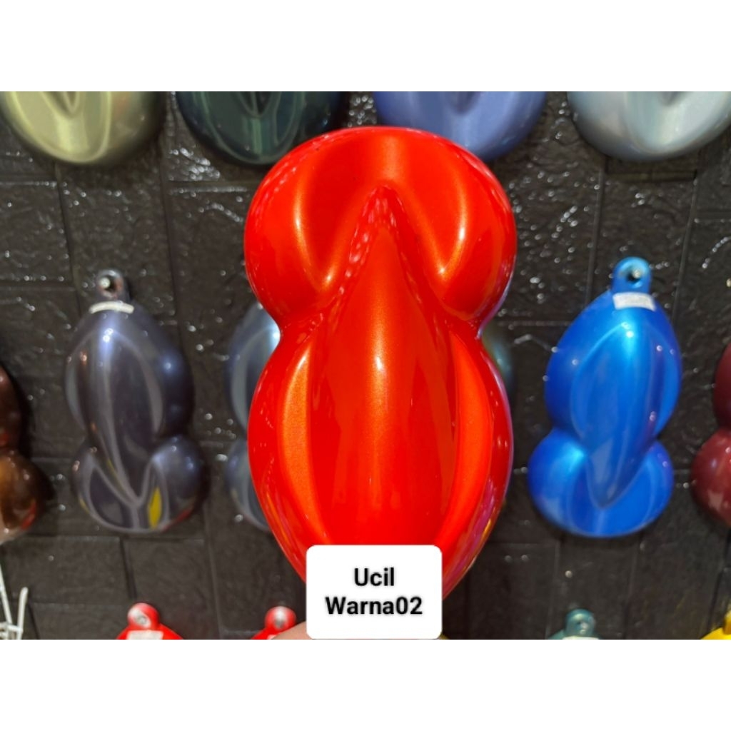 cat orange Sunkist metalik gold bahan pu