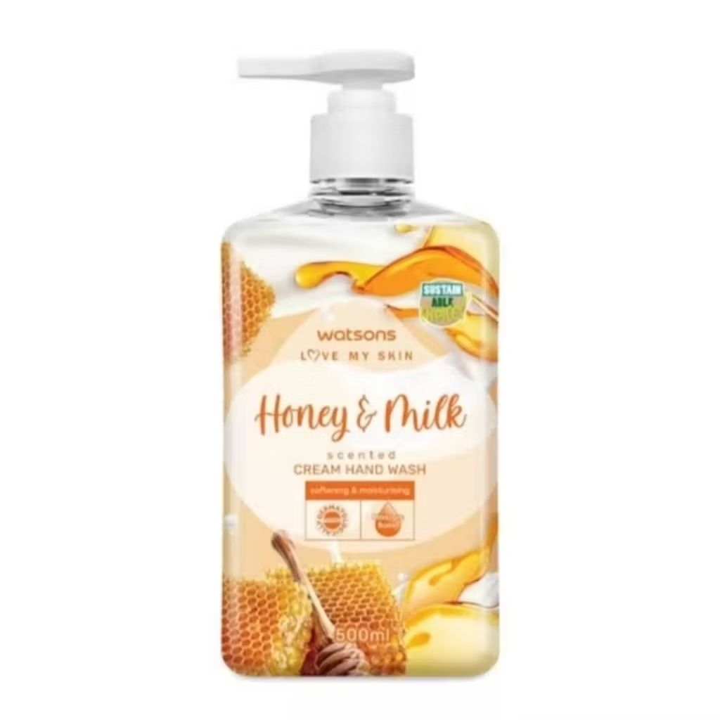 WATSON CREAM HAND WASH 500ML - HONEY & MILK