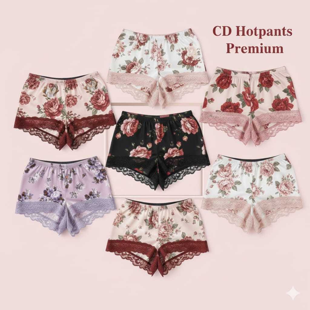 Hotpants Wanita Jumbo CD Juve – Celana Dalam Renda Bunga Short Boxer Hotpen Paket 3/6/12PCS
