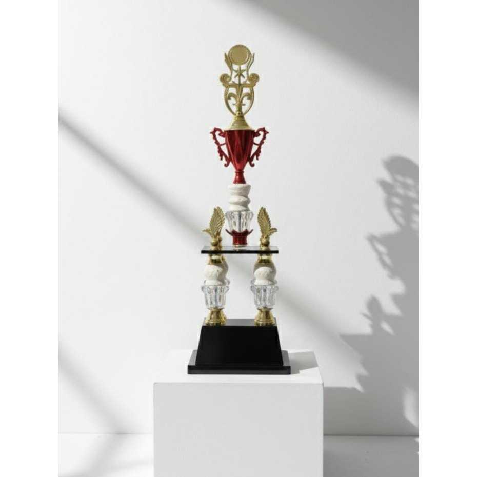 Piala Satuan Dan Set Kaki Dua Kombinasi Oslo Merah Hitam Putih Tinggi 80cm Piala head Pramuka