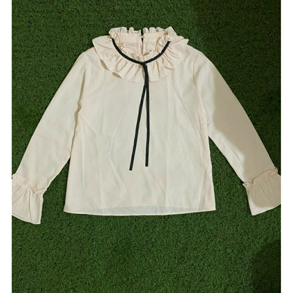 blouse korean pita salem lengan panjang