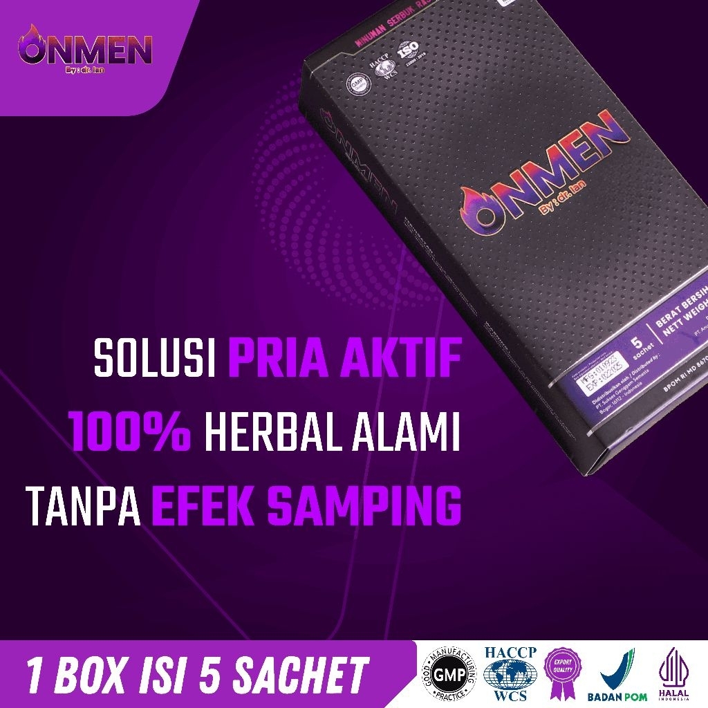 ONMEN Minuman Suplemen Pria Sachet 1Box [ 15g x 5 ] Stamina Booster Kuat & Tahan Lama