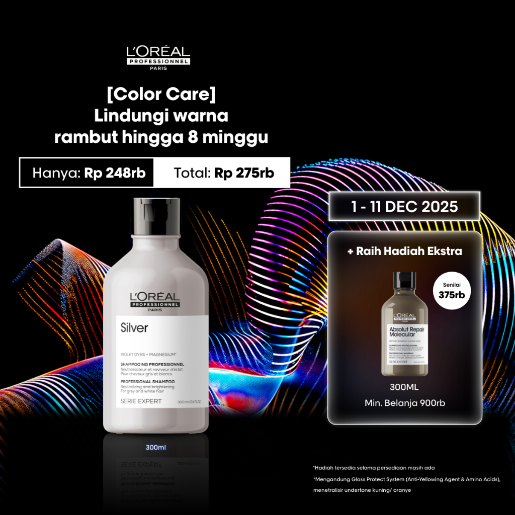 Serie Expert Silver Shampoo 300 ml Untuk Rambut Diwarnai by L'Oreal Professionnel