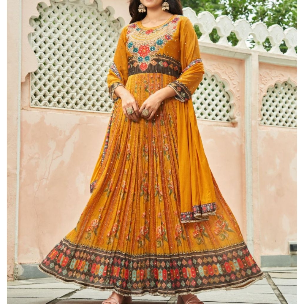 DRESS INDIA VIRAL ORI PURE CHINNON CHIFFON PREMIUM