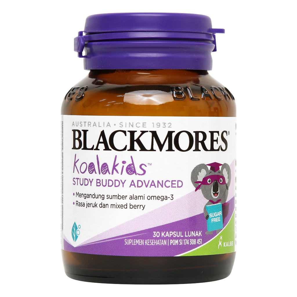 BLACKMORES KOALA KIDS STUDY BUDDY ADVANCE 30 TABLET | Omega 3, Fish Oil, Minyak Ikan, DHA, EPA, Anak