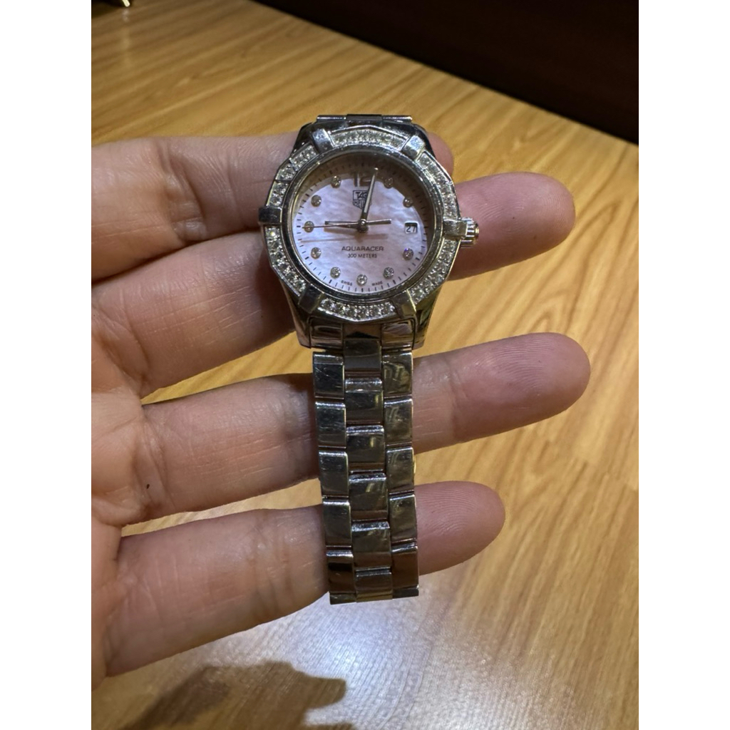 Original Tag Heuer Aquaracer 300m Diamond Bezel Pink Dial 2012 Preloved