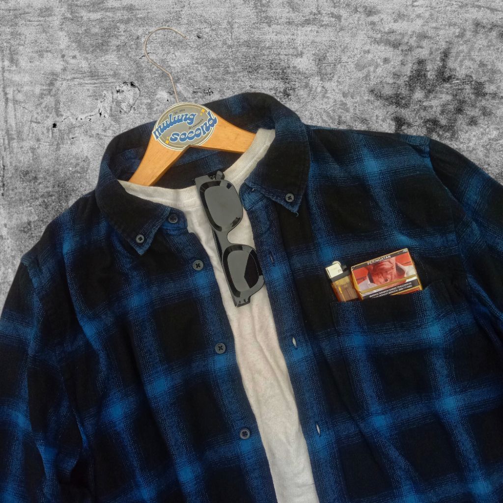 FLANELL KEMEJA TOPTEN BLUE VETERANO UNISEX DEWASA STYLE ORIGINAL