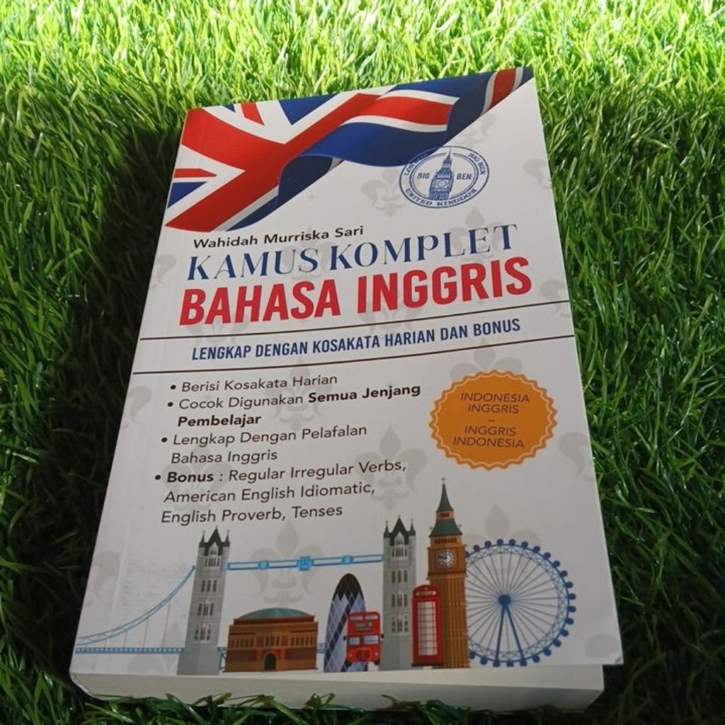 buku kamus komplet bahasa inggris lengkap dengan kosakata harian dan bonus