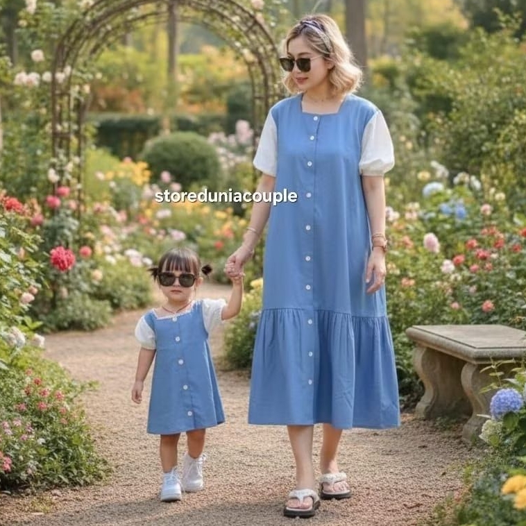 Long Tunik Adinda Couple Ibu Anak / Baju Couple Ibu Dan Anak Perempuan / Atasan Couple Mom Dan Kids 