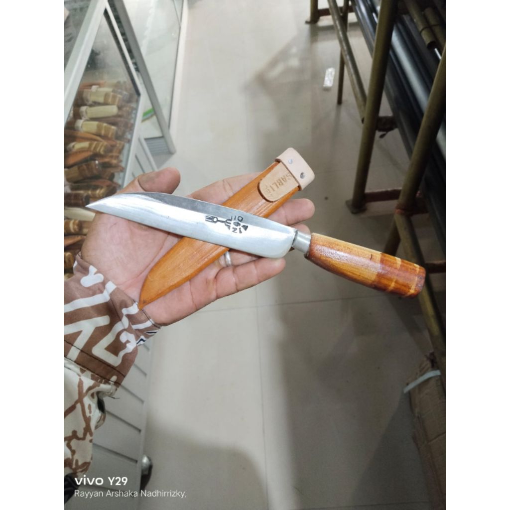 pisau cap garpu per baja asli+bonus sarung