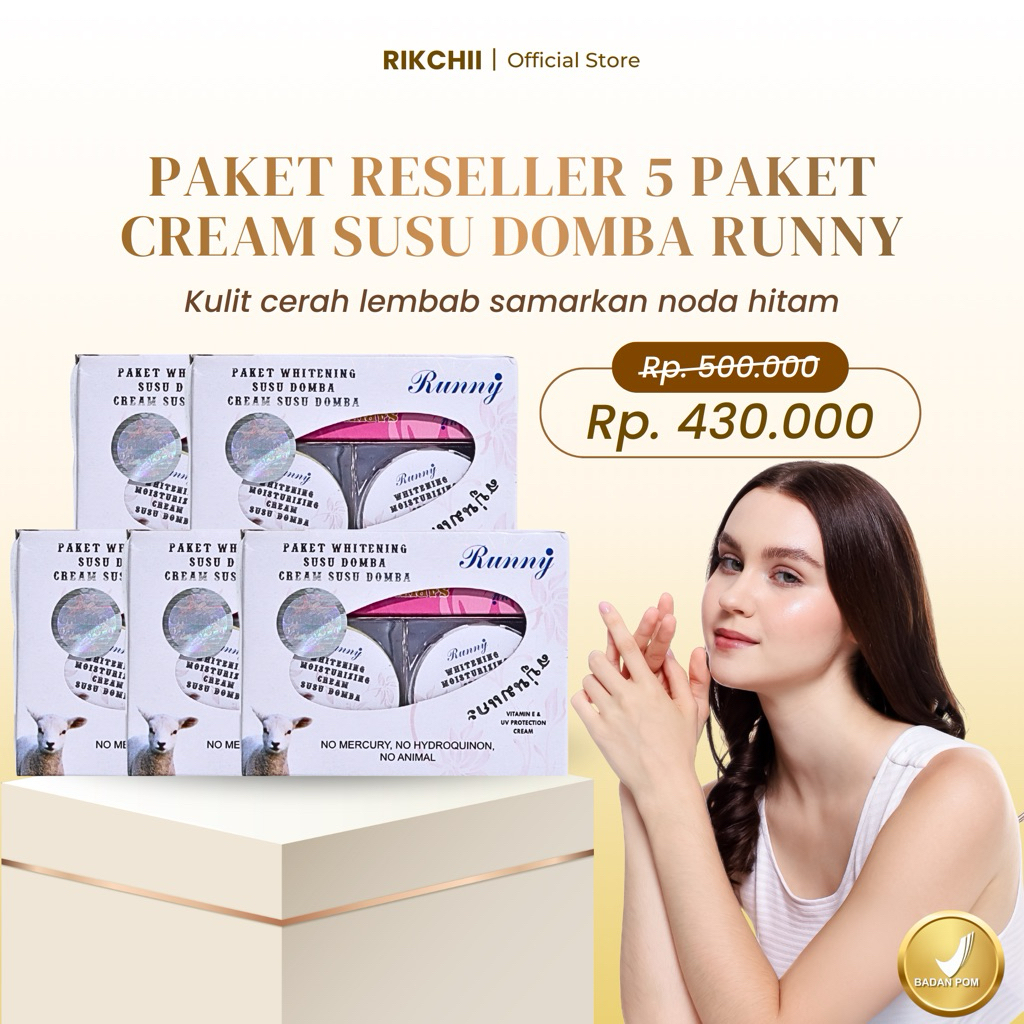 PAKET RESELLER 5 PAKET CREAM SUSU DOMBA RUNNY 100% ORIGINAL BPOM / Cream Susu Domba Runny / Cream Su
