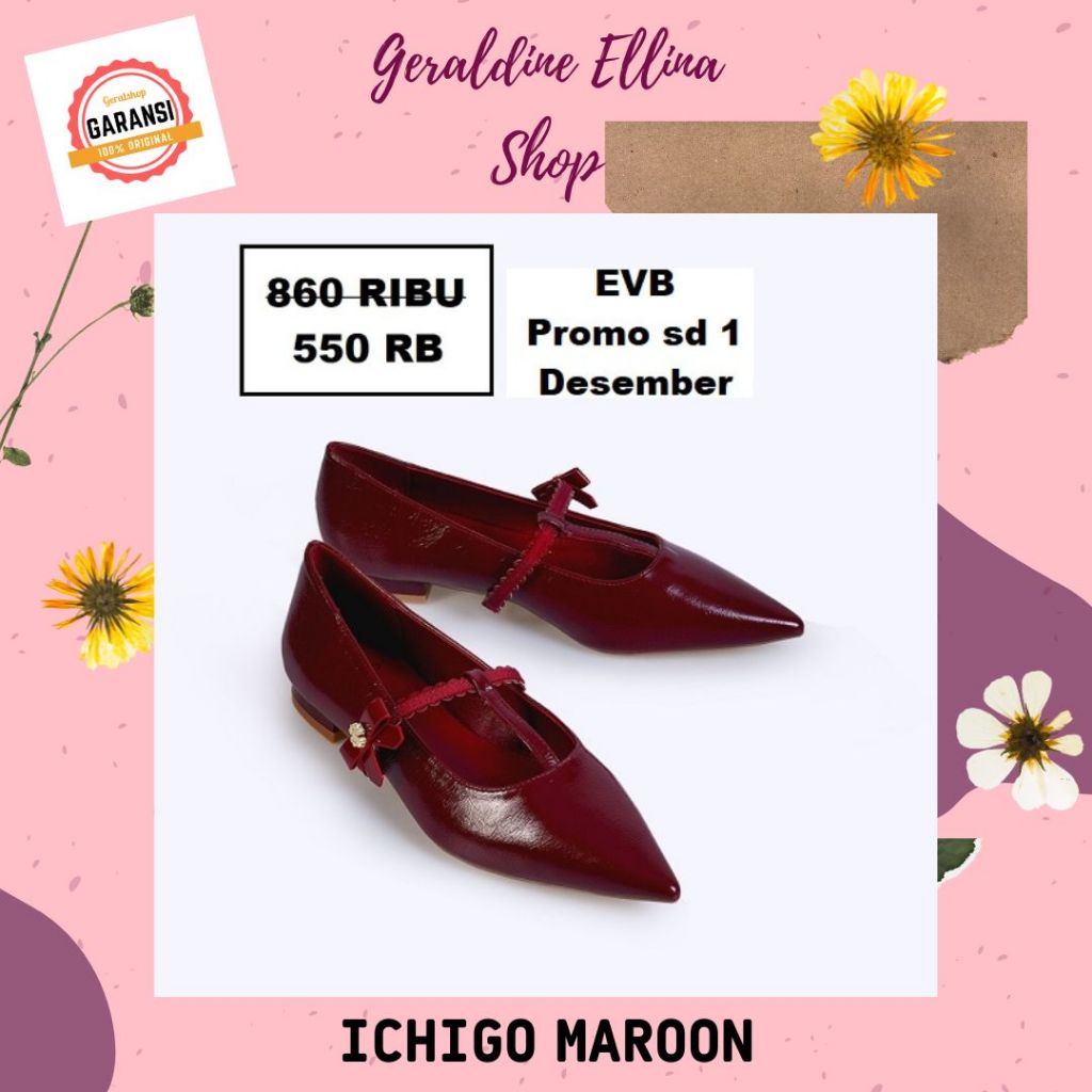 Sepatu flat shoes wanita EVB original sale seri ICHIGO