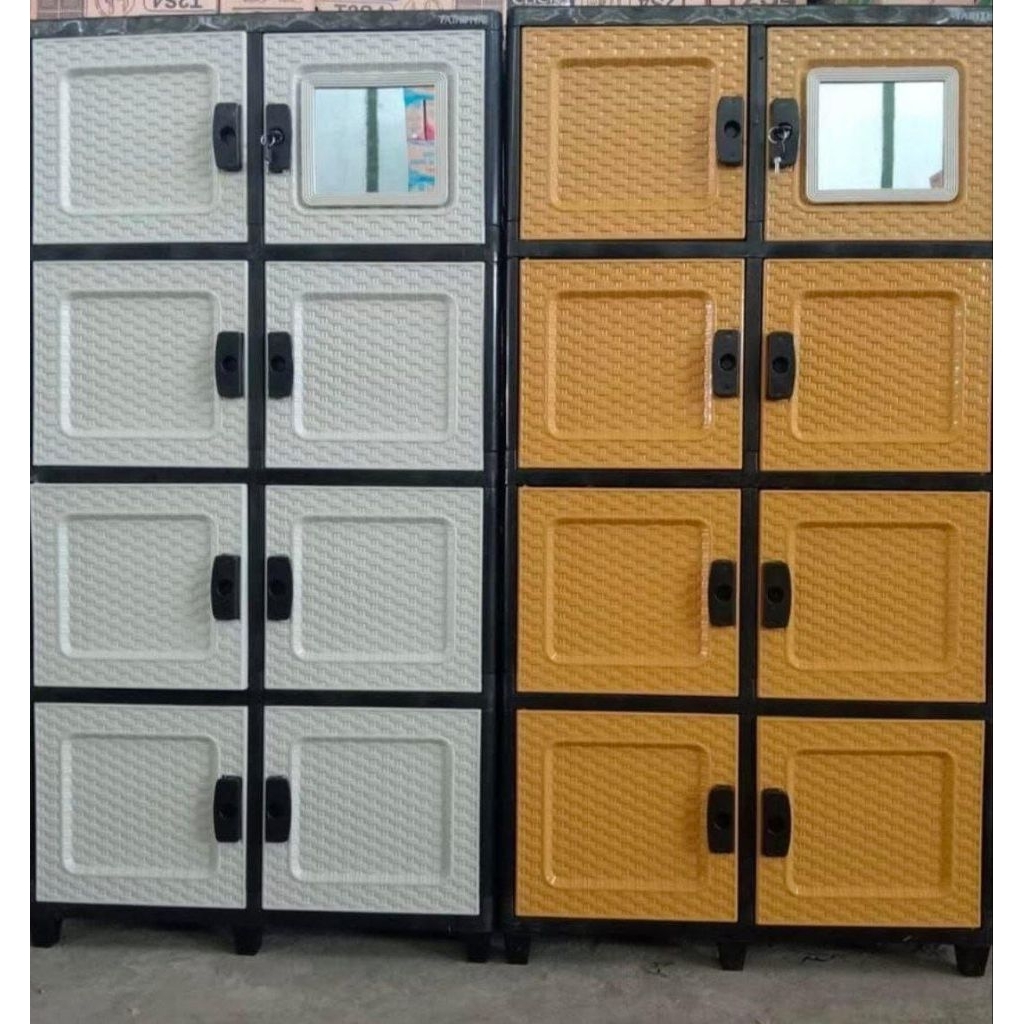 LEMARI PLASTIK CLICKS 4 SUSUN LEMARI BAJU 2 LOKER TABITHA SERBAGUNA MINIMALIS