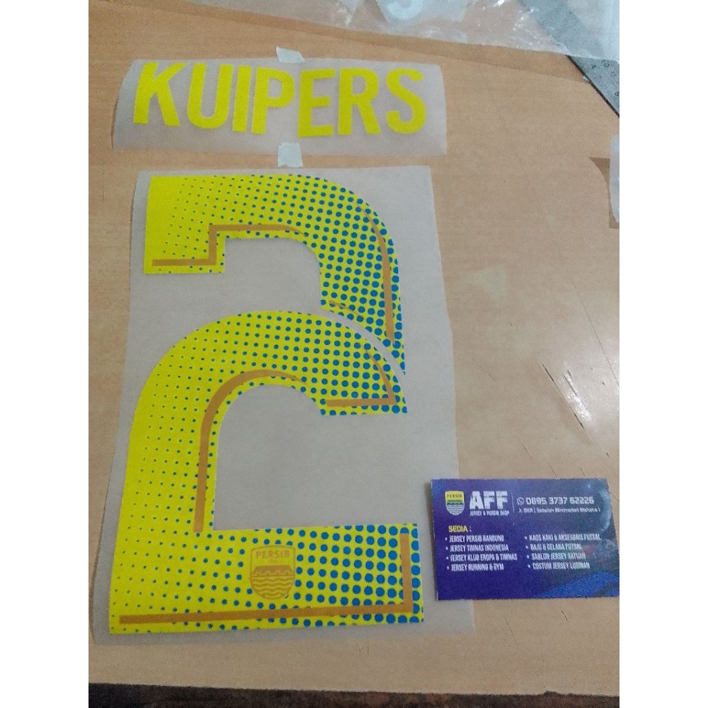 Sablon Nameset Persib Bandung 2019 Bahan DTF