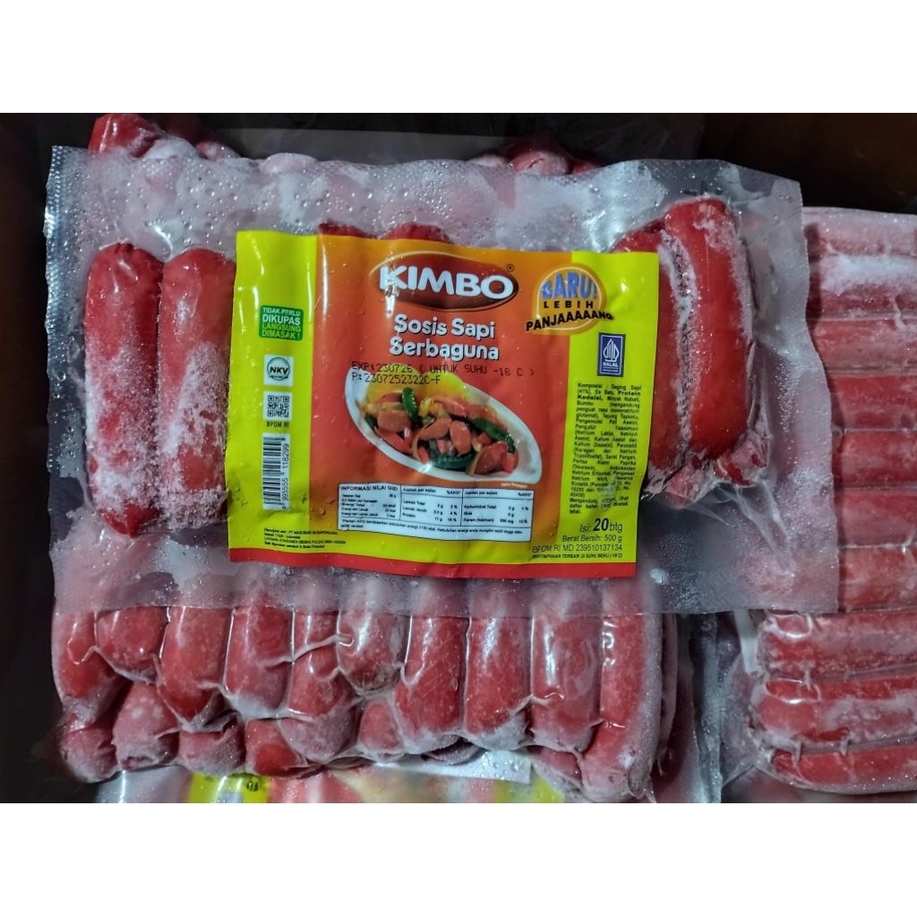 KIMBO SOSIS SAPI ISI 20 BIJI|SOSIS SAPI MURAH|KIMBO SOSIS SAPI|NURI FRUITS